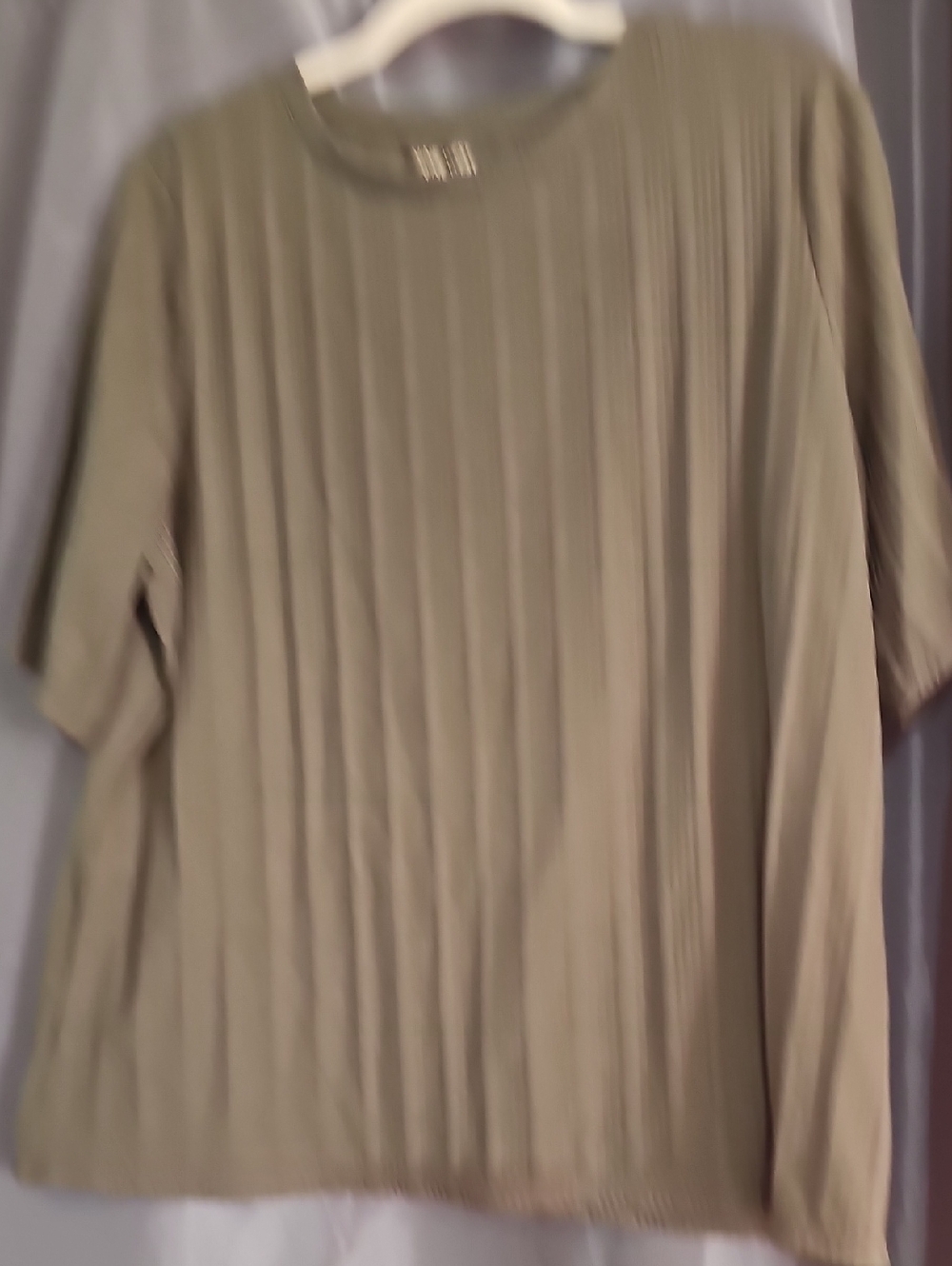 Nine West Olive Ribbed Knit Top